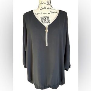 E & F. Women top with front zipper. Size EUR 48, UK 20, US 14-16